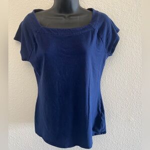 White House Black Market Dark Blue Short Sleeve Top
